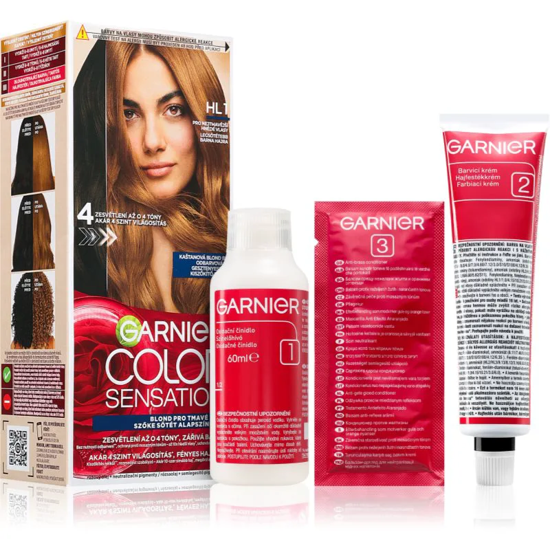Garnier Color Sensation βαφή μαλλιών για ξάνοιγμα των μαλλιών απόχρωση HL1 Black Hair 1 τμχ