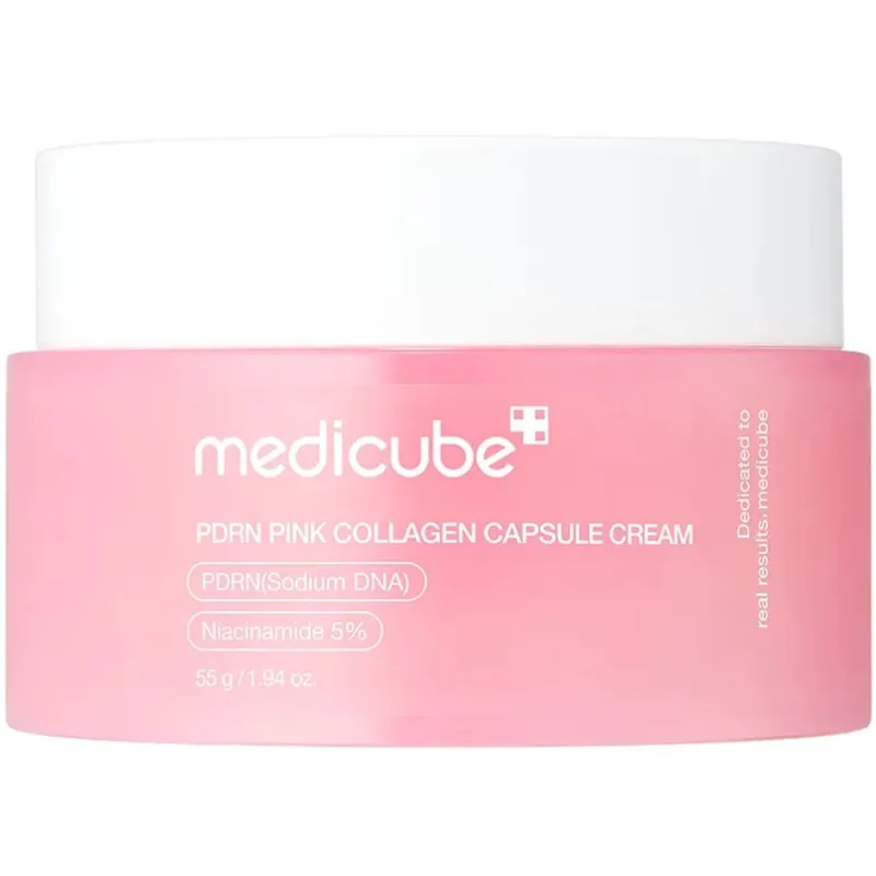 Medicube PDRN Ροζ Collagen Capsule Cream Κρέμα Προσώπου με Κάψουλες με DNA Σολωμού & Νιασιναμίδη 5% για Λάμψη, Σύσφιξη & Εφέ Glass Skin 55g