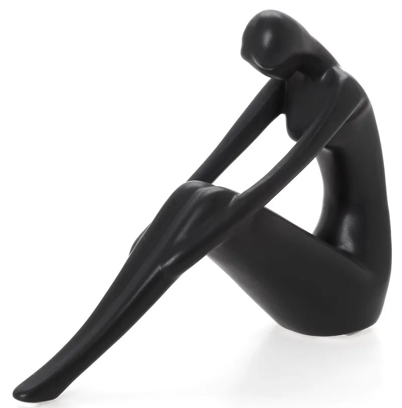 HFA Διακοσμητική Φιγούρα Γυναίκα Κεραμική Mignon Focused Black Matte 16cm