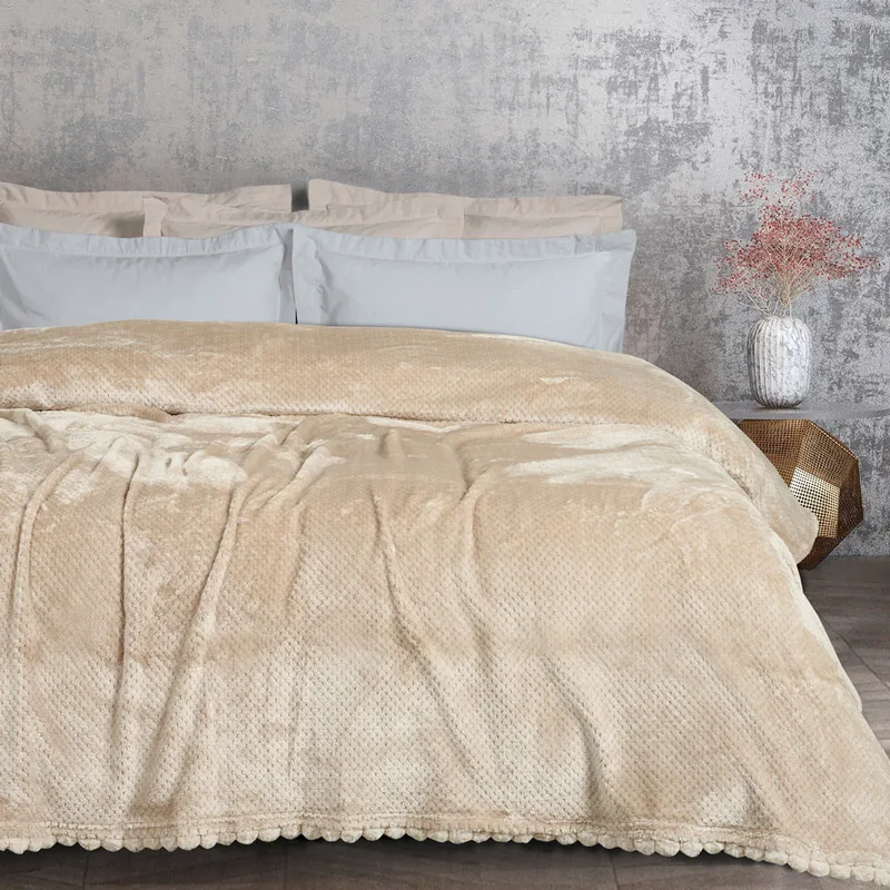 Κουβέρτα Fleece Μονή 160x220 Das Home 1187 Μπεζ 160x220