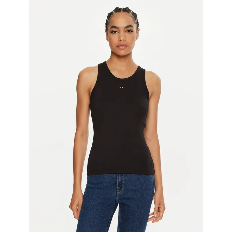 Calvin Klein Τοπ Graphic K20K208065 Μαύρο Slim Fit