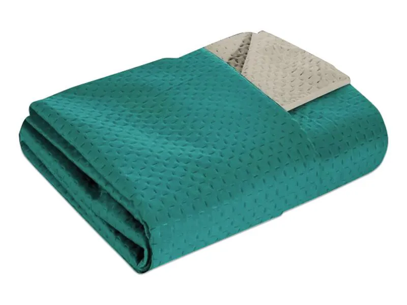 Κουβερλί Μονό Microfiber Διπλής Όψης Cross Desing Γαρύφαλλο 160x240 - Πράσινο-Μπεζ