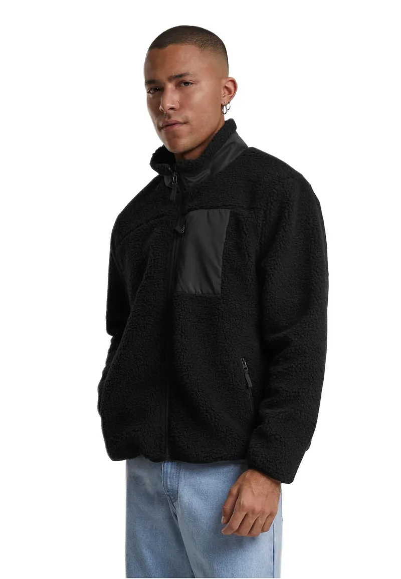 Teddy Jacket With Stand Up Collar Urban Classics TB7260-00007 Black