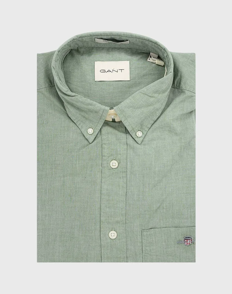 GANT ΠΟΥΚΑΜΙΣΟ ΚΜ REG POPLIN SS SHIRT 3G3000101-354 Khaki
