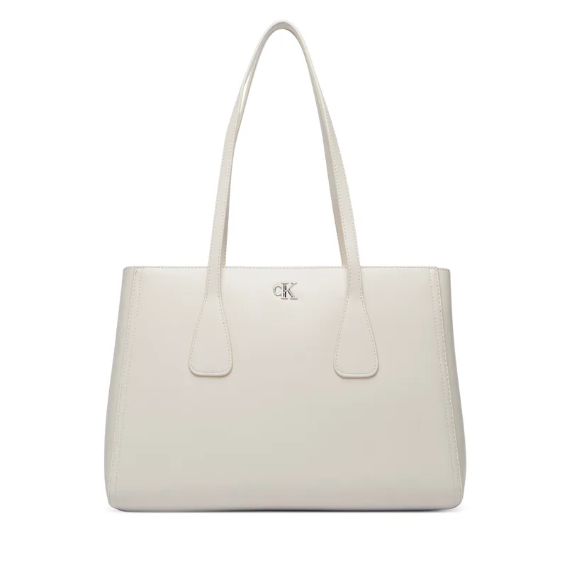 Τσάντα Calvin Klein Ck Medium Work Tote LV04F3442G Ανοιχτό μπεζ