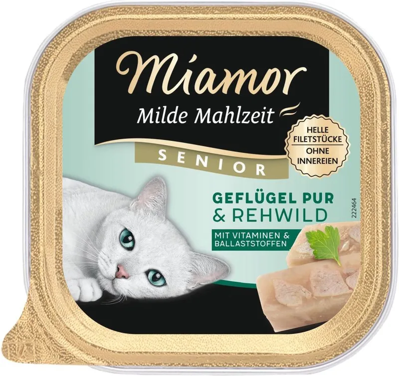 ΚΟΝΣΕΡΒΑ ΓΑΤΑΣ MIAMOR MILDE MAHLZEIT SENIOR ΠΟΥΛΕΡΙΚΑ - ΕΛΑΦΙ (100GR)