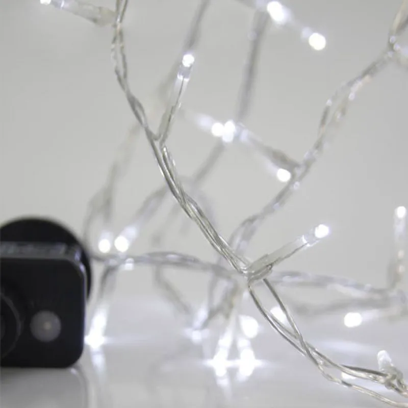 Λαμπάκια 240 LED διάφανο θερμό με Διάφανο Καλώδιο 18μ