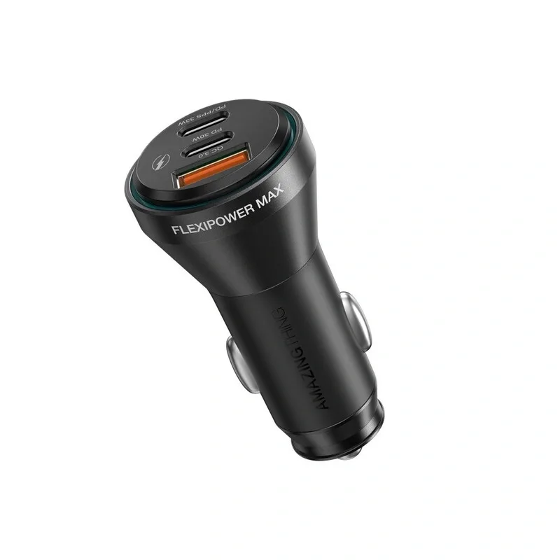 AmazingThing FlexiPower Pro Car Charger 1x USB QC 2x USB-C 63W Black (W962)