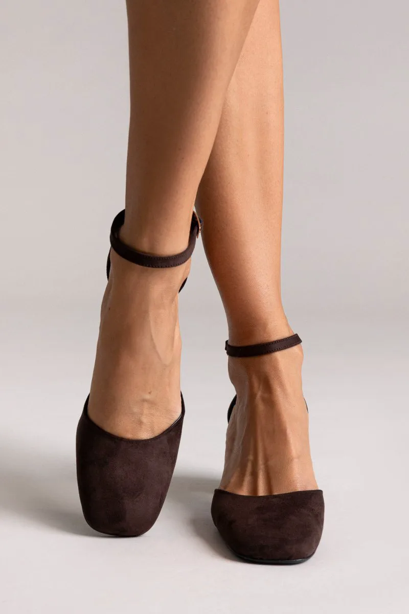 TFP Open Side Pumps - 553 - Brown Suede