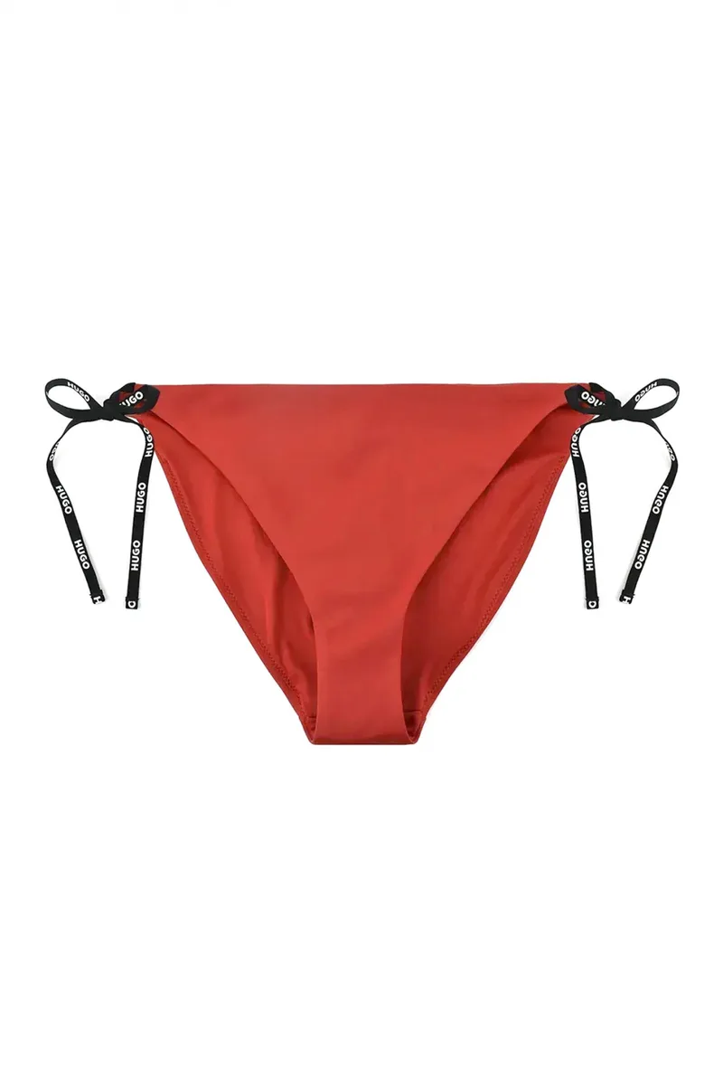 HUGO ΜΑΓΙΩ BIKINI BOTTOM PURE SIDE TIE LOGO ΚΟΚΚΙΝΟ-ΜΑΥΡΟ