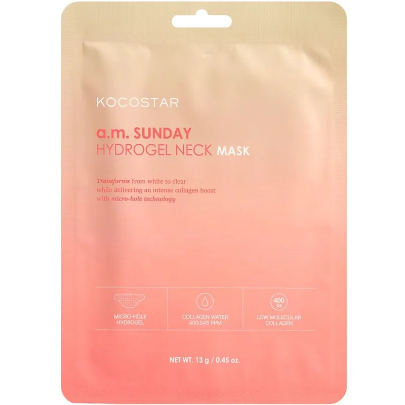 Kocostar A.M. Sunday Hydrogel Neck Mask Μάσκα Λαιμού Υδρογέλης με Θαλάσσιο Κολλαγόνο για Βαθιά Ενυδάτωση & Θρέψη 13g