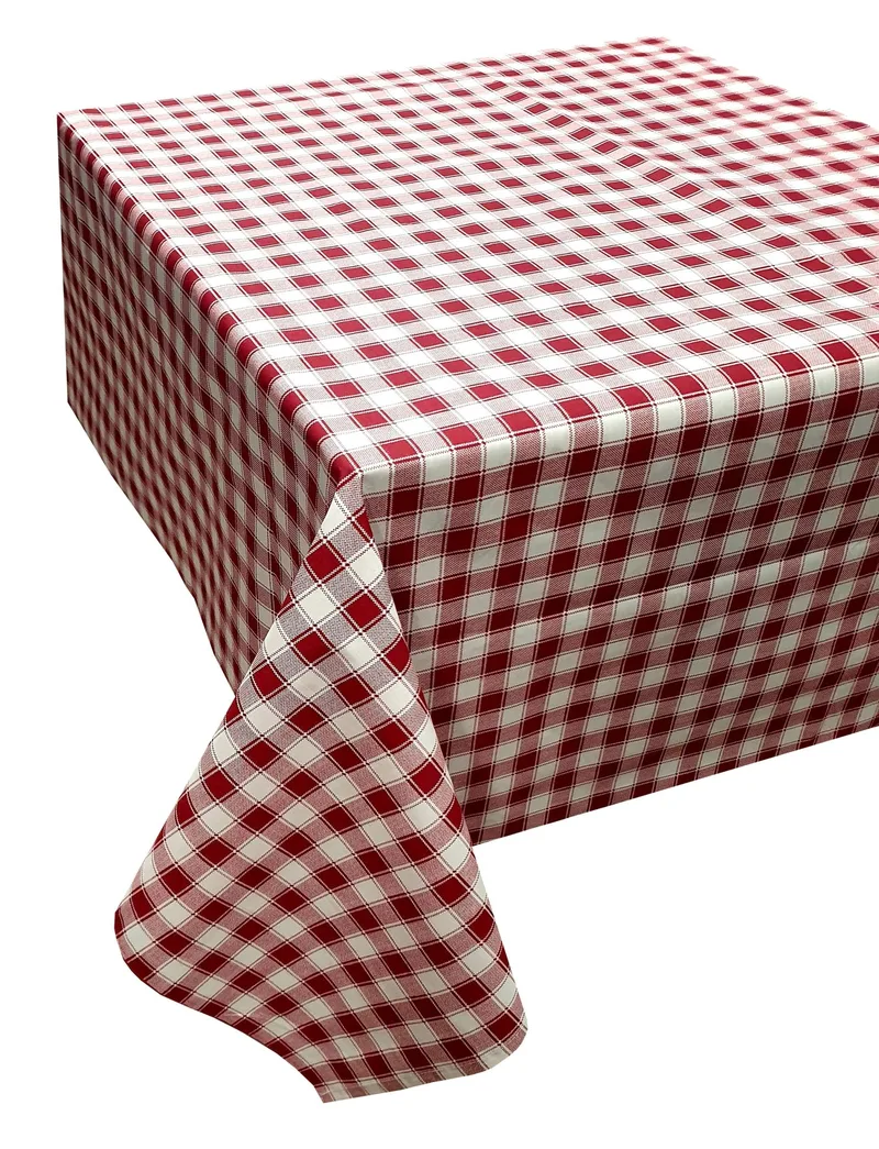 Τραπεζομάντηλο ΚΟΜΒΟΣ Καρό Design-1 Red 140x180