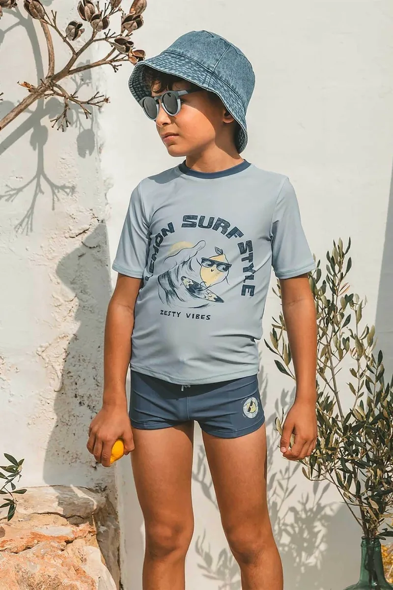 DPAM παιδική αντηλιακή μπλούζα για αγόρια "Lemon Surf" - 376123 Γαλάζιο