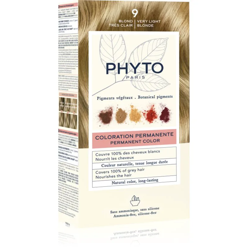 Phyto Color βαφή μαλλιών χωρίς αμμωνία απόχρωση 9 Very Light Blonde 1 τμχ