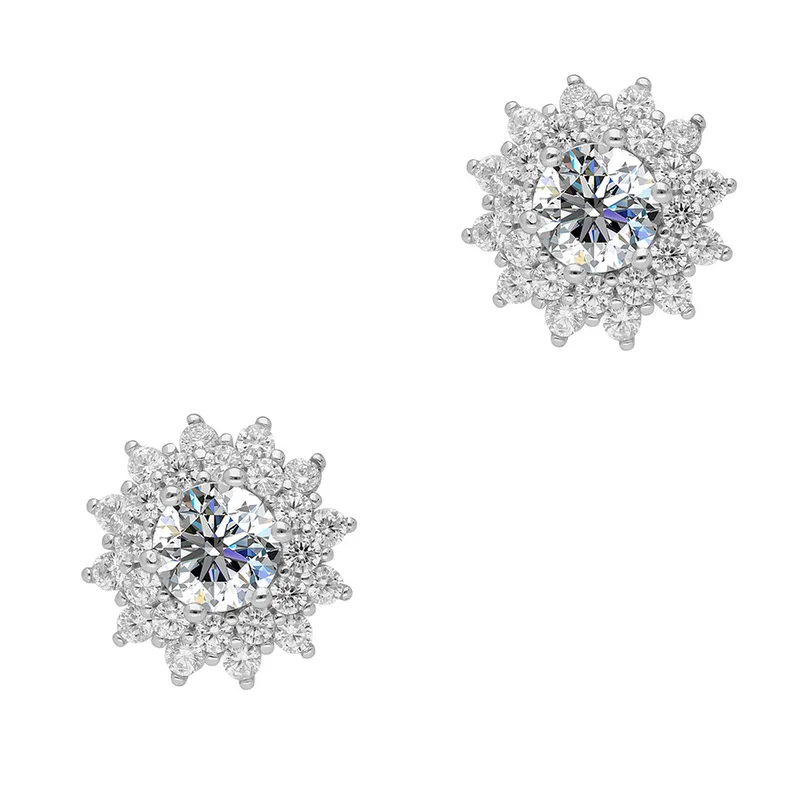 Σκουλαρίκια με Moissanite Diamonds από Ασήμι SK3775