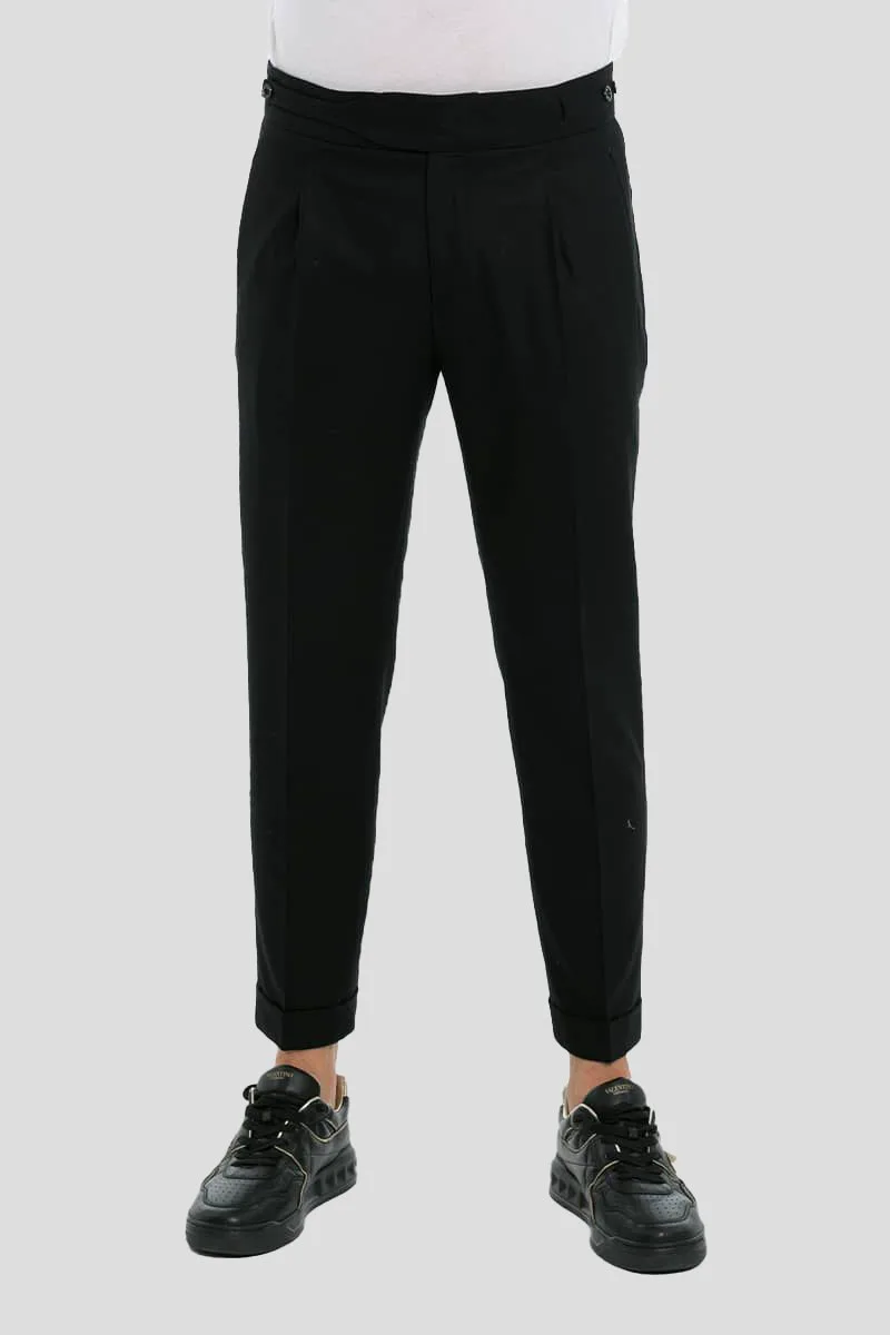 BERWICH Ανδρικό Μαύρο Black Wool Pants