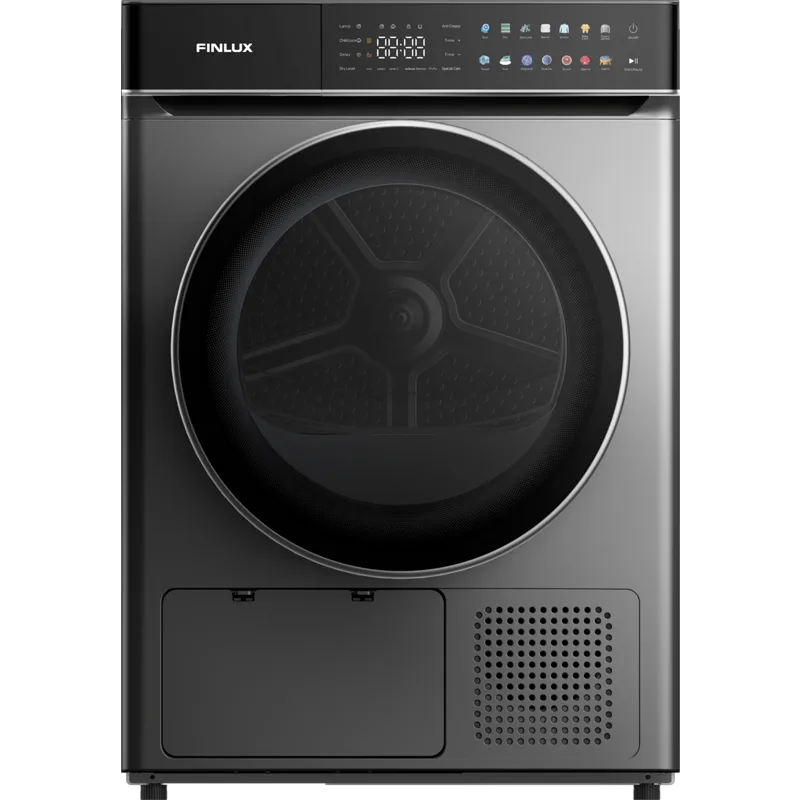 Στεγνωτήριο ρούχων Finlux TDF10HIGH14END, 8 kg, με Αντλία Θερμότητας, Inox