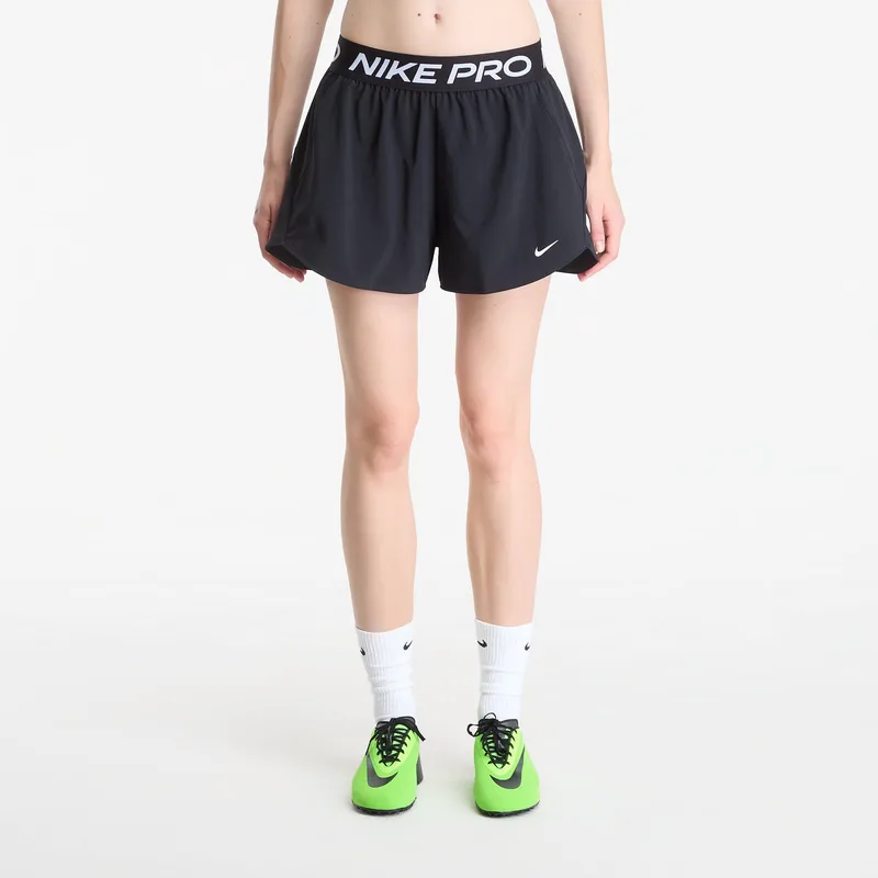 Σορτς Nike Pro Women's Dri-FIT Mid-Rise Brief-Lined 3" Woven Shorts Black/ White M