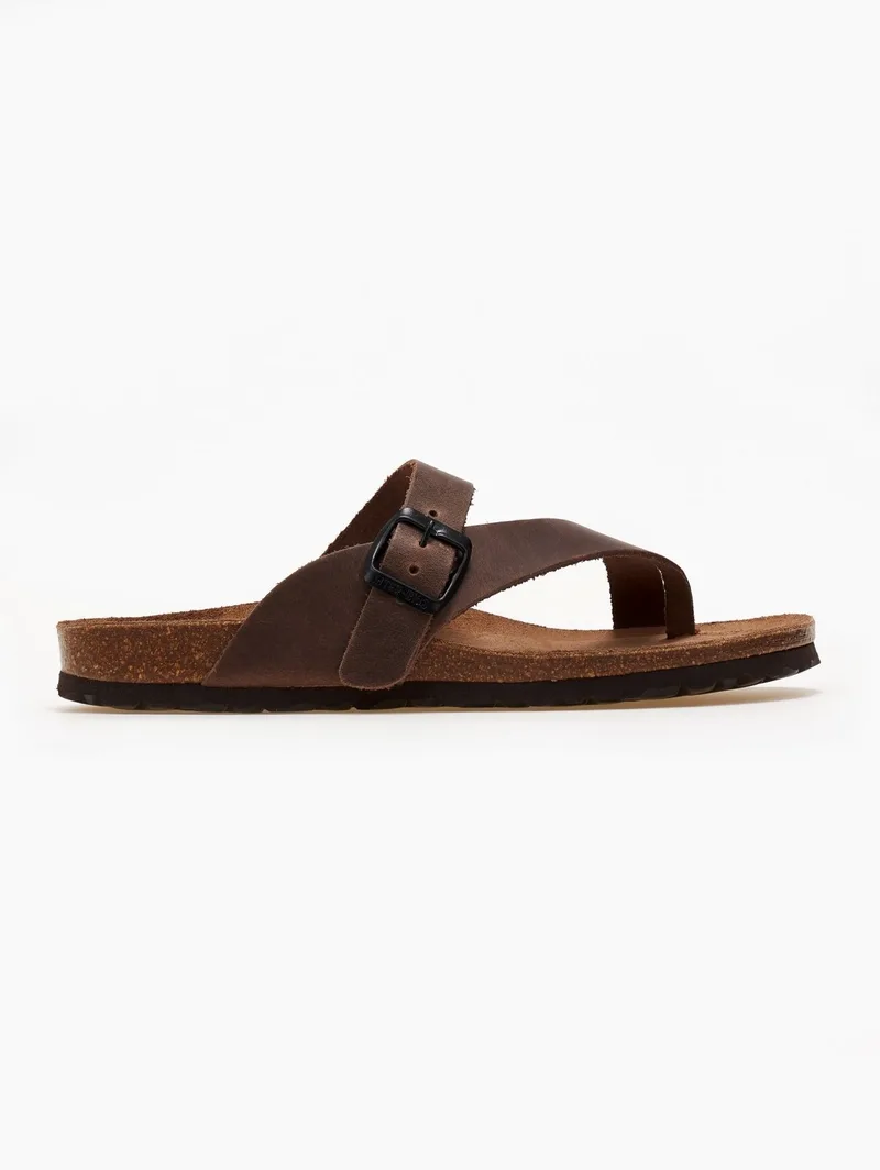 Inter - Bios Anatomical Leather Sandals - 7119 - Καφέ