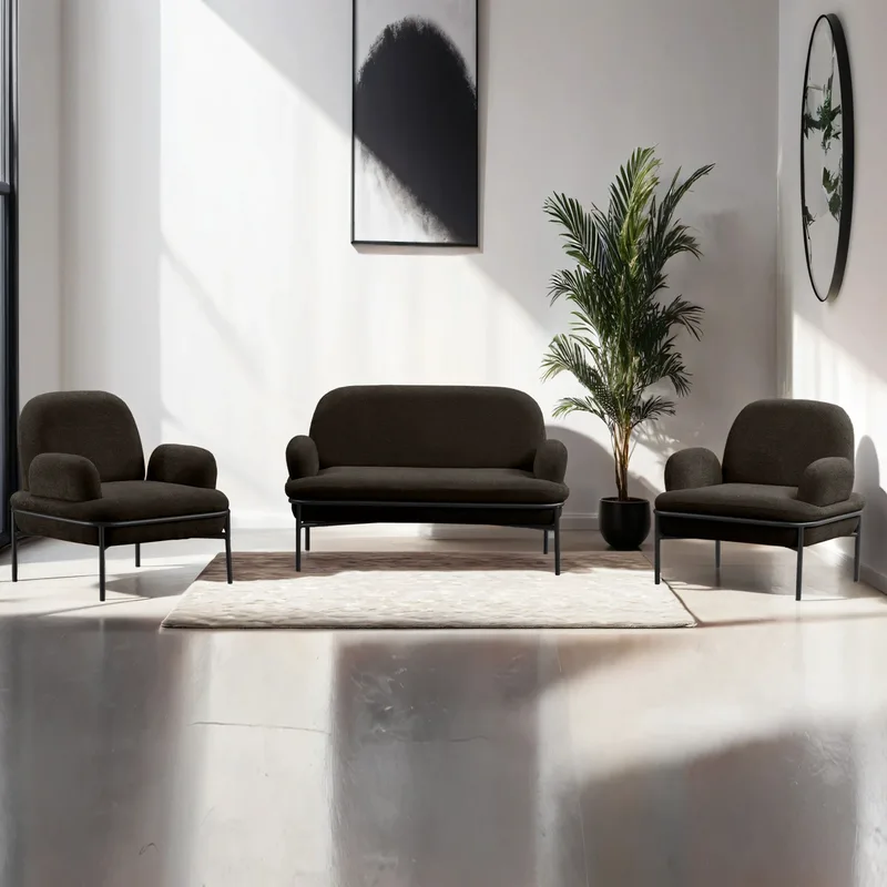 Σετ Καναπέδων Aster - Anthracite 531Aln1501 (140x43x53)