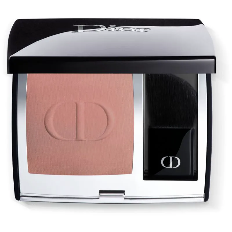 DIOR Rouge Blush συμπαγές ρουζ με πινέλο και καθρέφτη απόχρωση 100 Nude Look (Matte) 6 γρ
