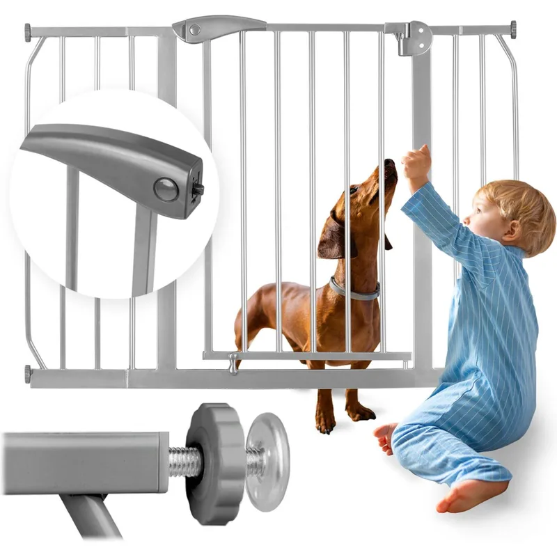 Προστατευτική Πόρτα Ασφαλείας Nukido Safety Gate NK-183 για Μωρά από Μέταλλο 75 cm έως 115 cm - Grey (5903890609887)