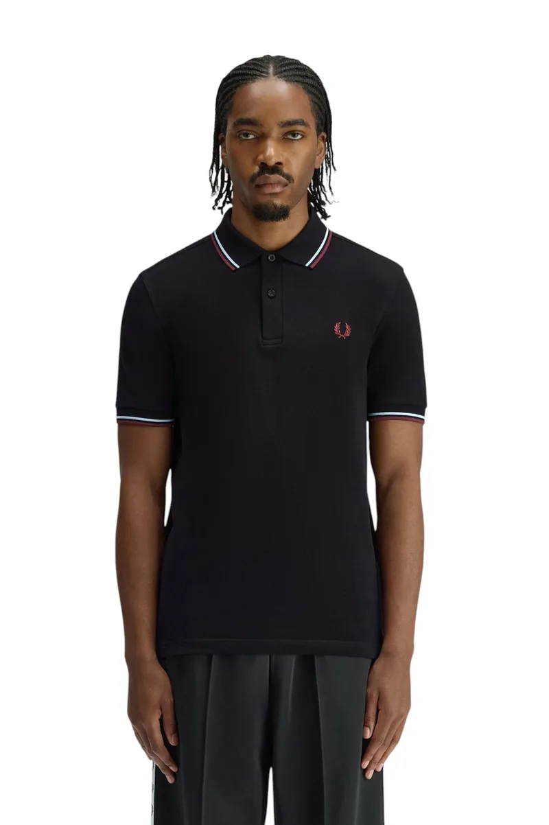 Fred Perry Ανδρική Μπλούζα Twin Tipped Polo M3600-10Β Μαύρο