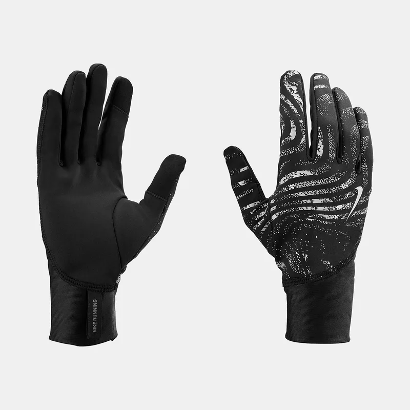 NIKE PACER MIDWEIGHT REFLECTIVE RUNNING GLOVES ΜΑΥΡΟ