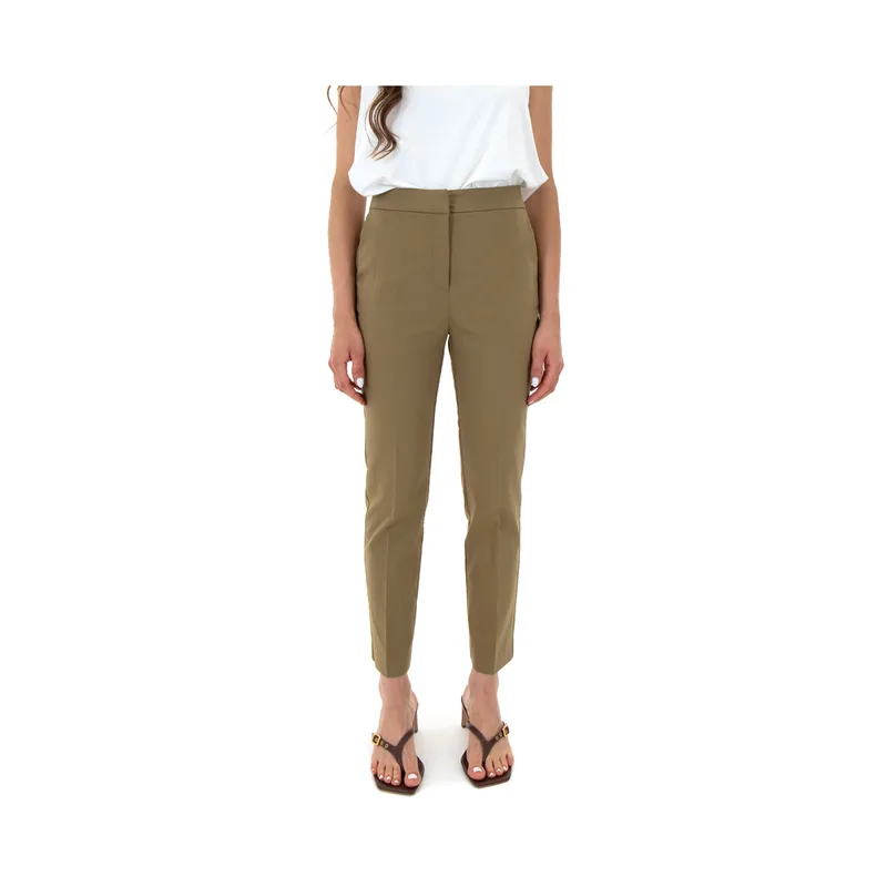 Παντελόνια My T Wearables ELASTIC WAIST SLIM FIT CROP PANTS WOMEN