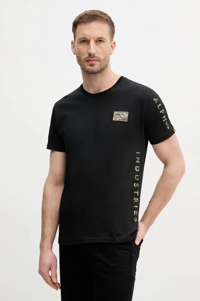 Βαμβακερό μπλουζάκι Alpha Industries Camo Sleeve T