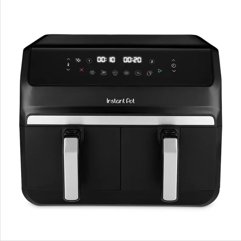 Διπλή φριτέζα με ζεστό αέρα 8 σε 1 Instant Pot Vortex DUAL INAFB91-BK, 1850W, 8 λίτρα, 205°C, EvenCrisp, Συγχρονισμένο μαγείρεμα, Αισθητήρας ελέγχου, Μαύρο/ανοξείδωτο