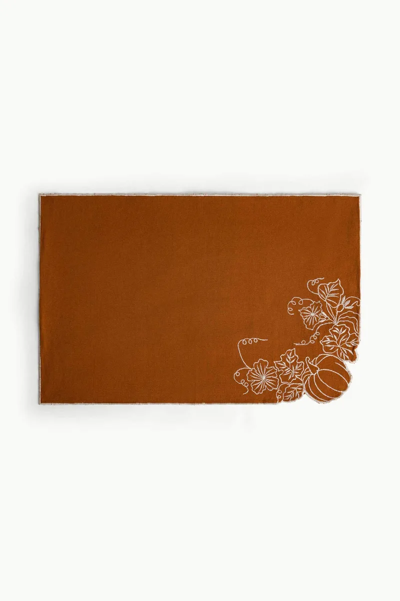 Coincasa σουπλά με κέντημα κολοκύθας 50 x 35 cm - 007494242 Πορτοκαλί Σκούρο