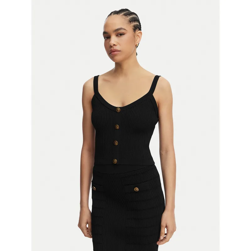 Guess Τοπ W5YR10 Z0130 Μαύρο Regular Fit