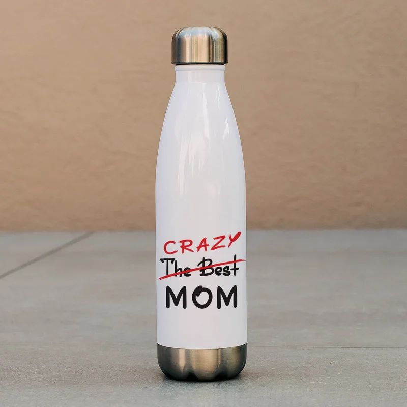 Crazy Mom - Μπουκάλι Θερμός 500ml - Λευκό