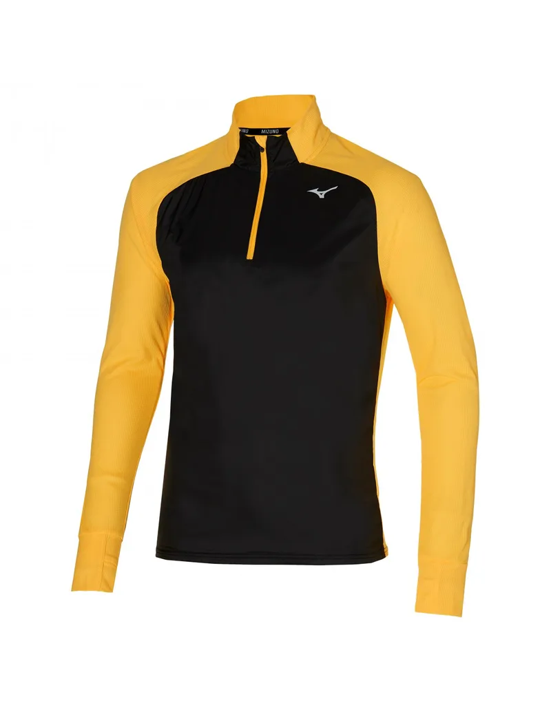 Mizuno Hybrid J2GC152509 Ανδρικό Αθλητικό T-shirt Κοντομάνικο με Φερμουάρ Μαύρο J2GC152509