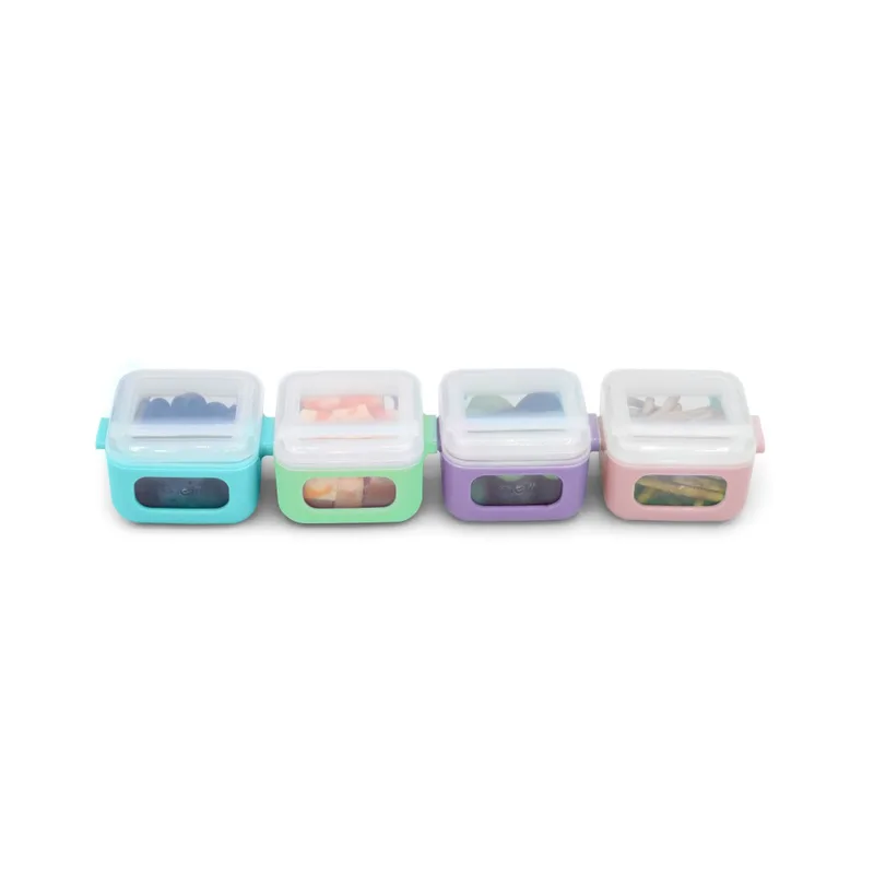 Σετ 4τμχ Δοχεία Με Καπάκι Snap and Go Cubes 120ml Melii MEL23805 (Υλικό: Πλαστικό) - Melii - MEL23805