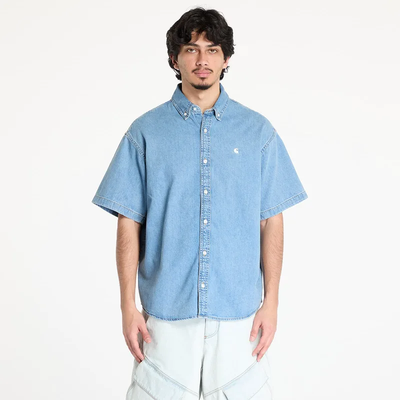 Πουκάμισο Carhartt WIP S/S Lucas Shirt UNISEX Blue Bleached S