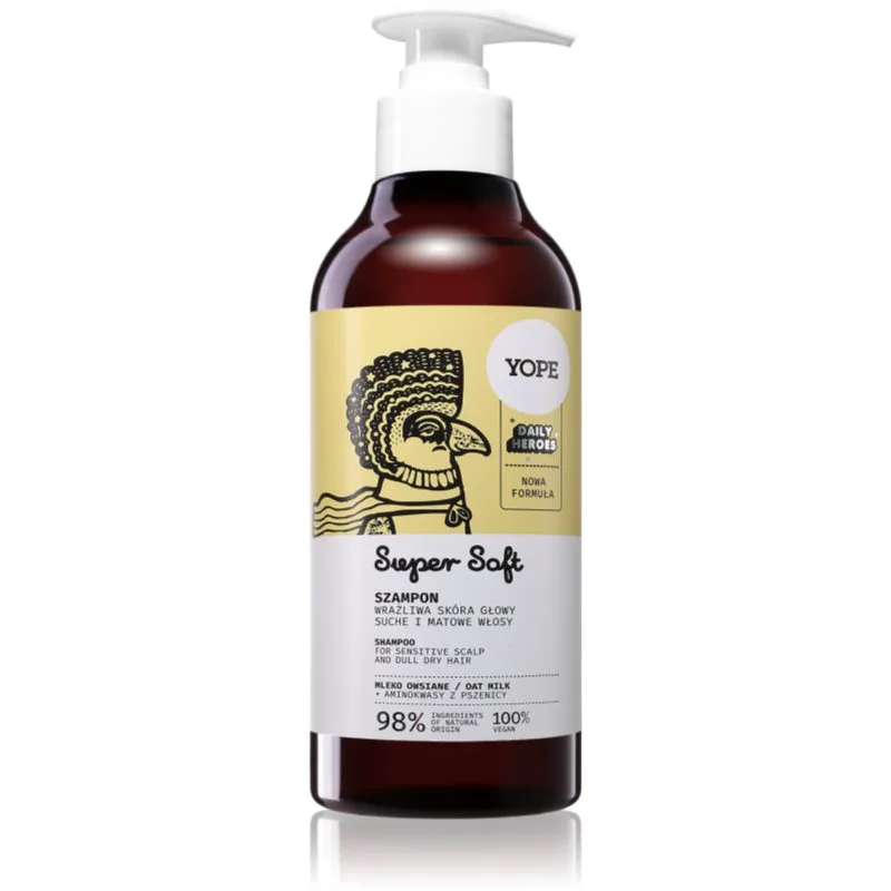 Yope Daily Heroes Soft Shampoo Oat Milk απαλό σαμπουάν για ευαίσθητο δέρμα της κεφαλής 300 ml