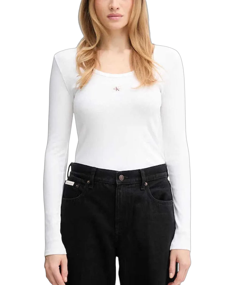 Γυναικείο Μακρυμάνικο Τοπ Λευκό Calvin Klein LV047D218G-YAA
