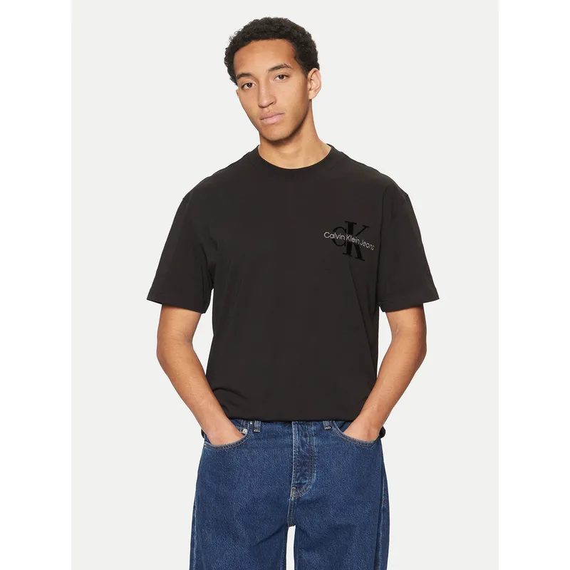 Calvin Klein Jeans T-Shirt Bristle Monologo J30J327107 Μαύρο Regular Fit
