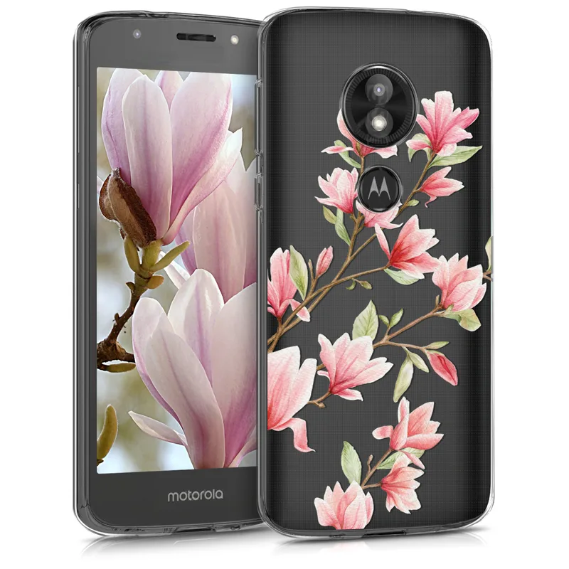 KW Θήκη Σιλικόνης Motorola Moto E5 Play - Light Ροζ / White / Transparent (46956.01)