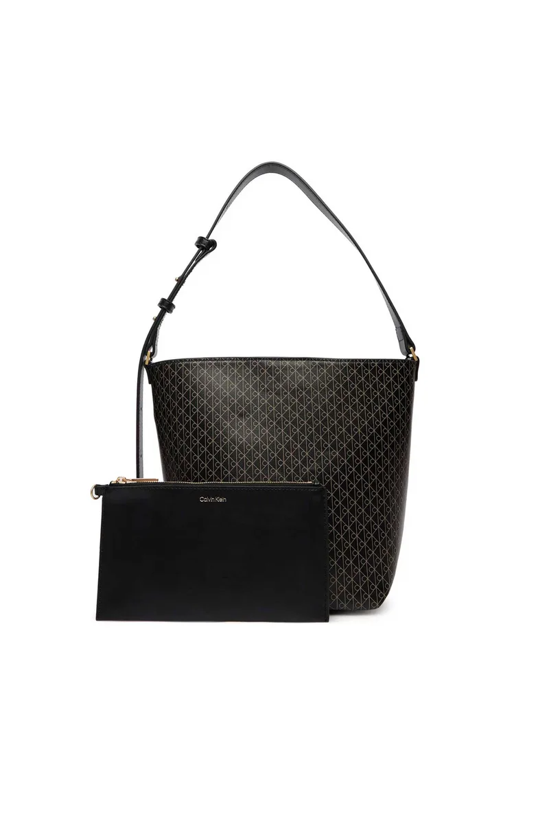 Calvin Klein Jeans γυναικεία τσάντα bucket με pouch και all0over monogram - LV04F3365G Μαύρο