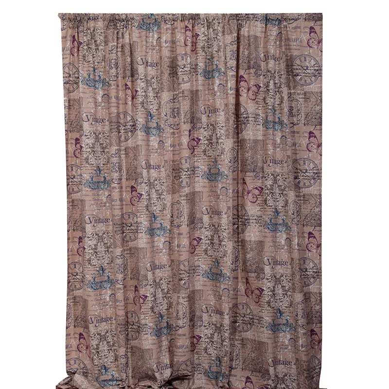 Κουρτίνα Με Τρέσα 135X270 Viopros Βινταζ Καφέ (135x270)