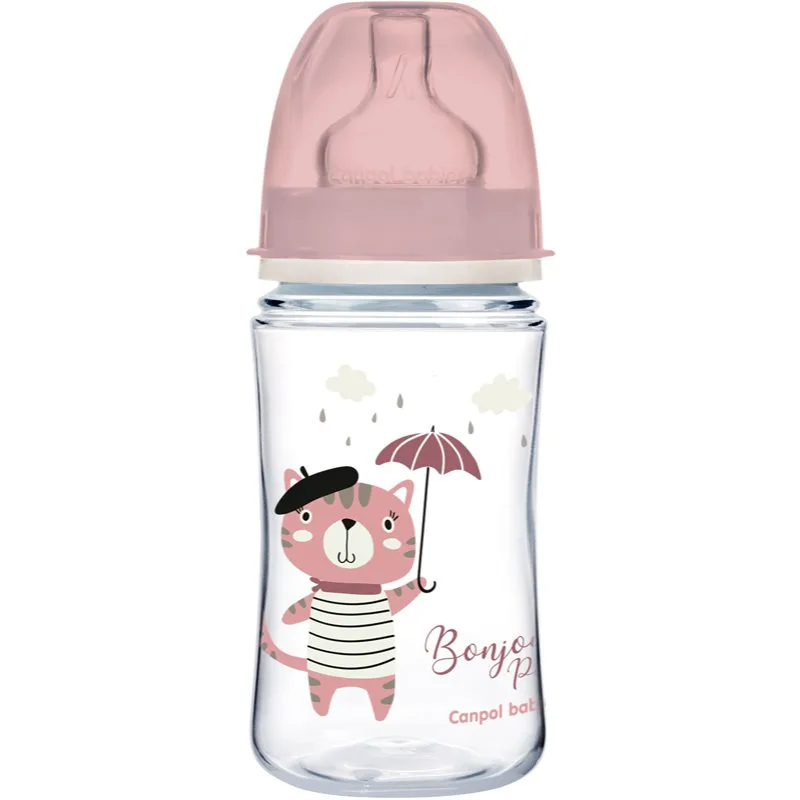 Canpol babies Bonjour Paris μπιμπερό 3m+ Ροζ 240 ml
