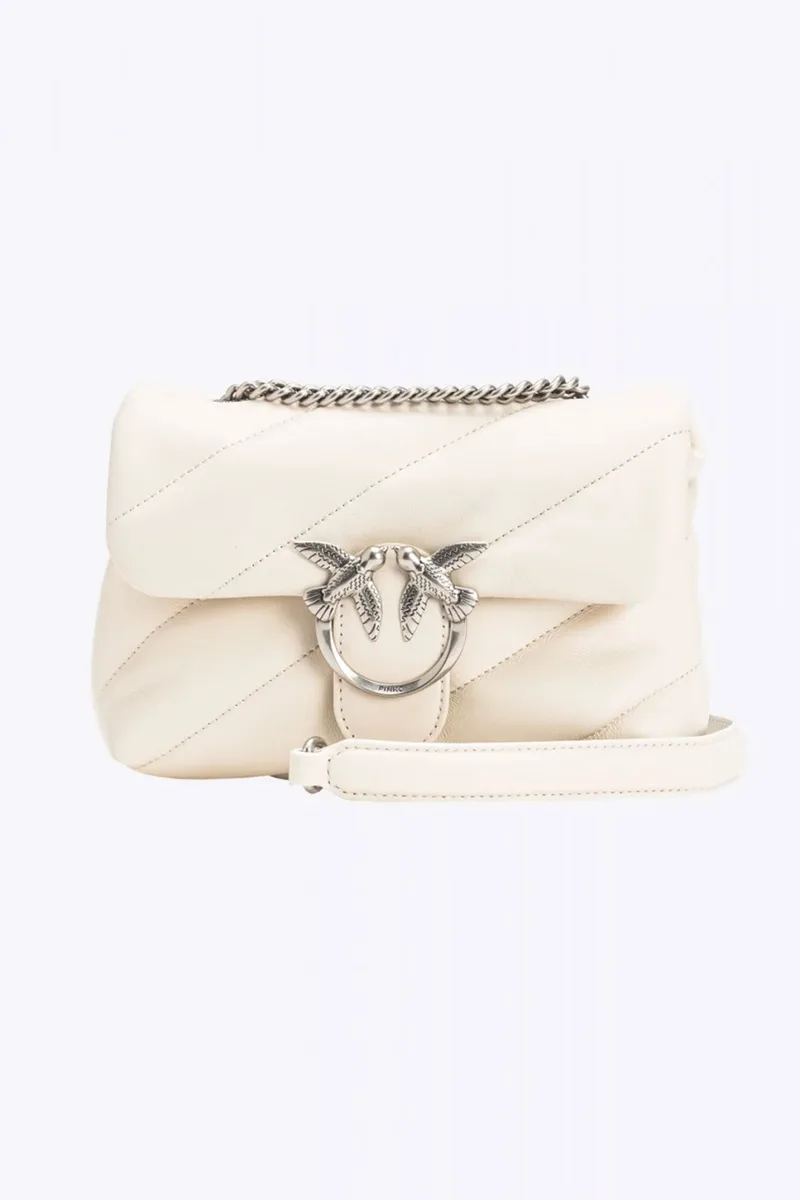 PINKO ΤΣΑΝΤΑΚΙ LOVE MINI PUFF CL SHEEP NAPPA ΛΕΥΚΟ