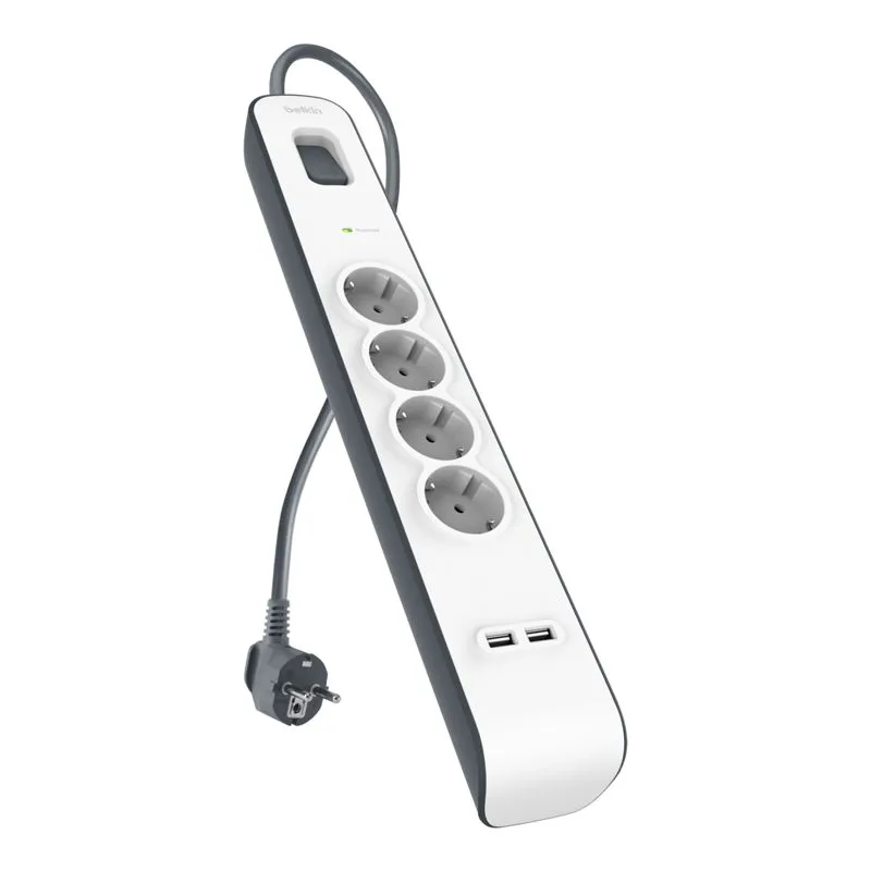 Belkin Surge Prot. Strip 4outlet 2xUSB-A, 2m Cabel BSV401vf2M-V2