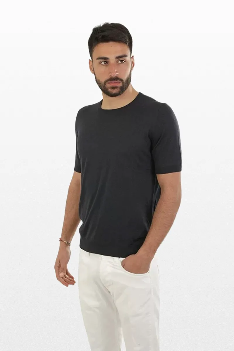GRAN SASSO Ανδρικό Μαύρο Slik T-shirt