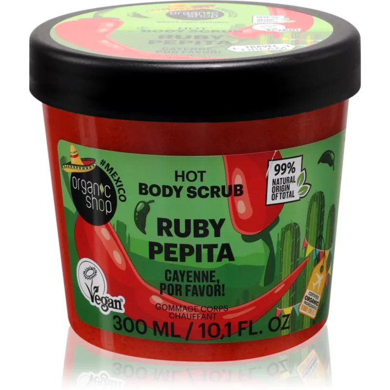 Organic Shop Body Scrub Ruby Pepita θερμαντική απολέπιση σώματος 300 ml