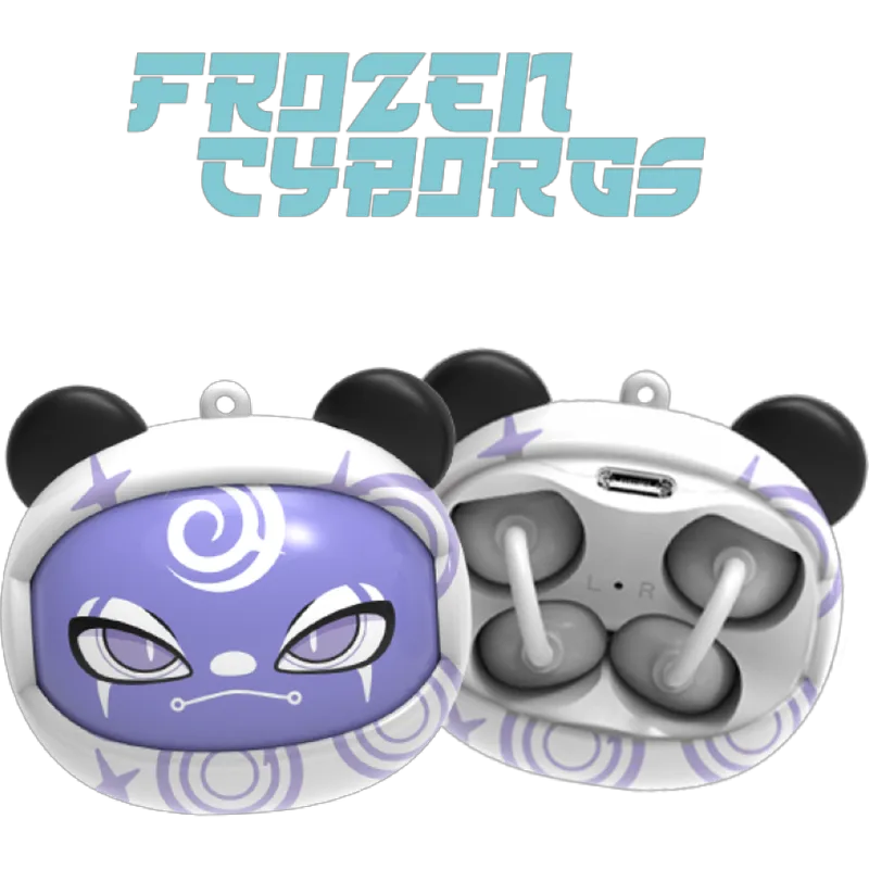 Bluetooth Ακουστικά Kiddoboo GOAT Earbuds Frozen Cyborgs Ασύρματα για Παιδιά με Θήκη Φόρτισης που Αλλάζει Φάτσα - Purple (KBG08PRL)
