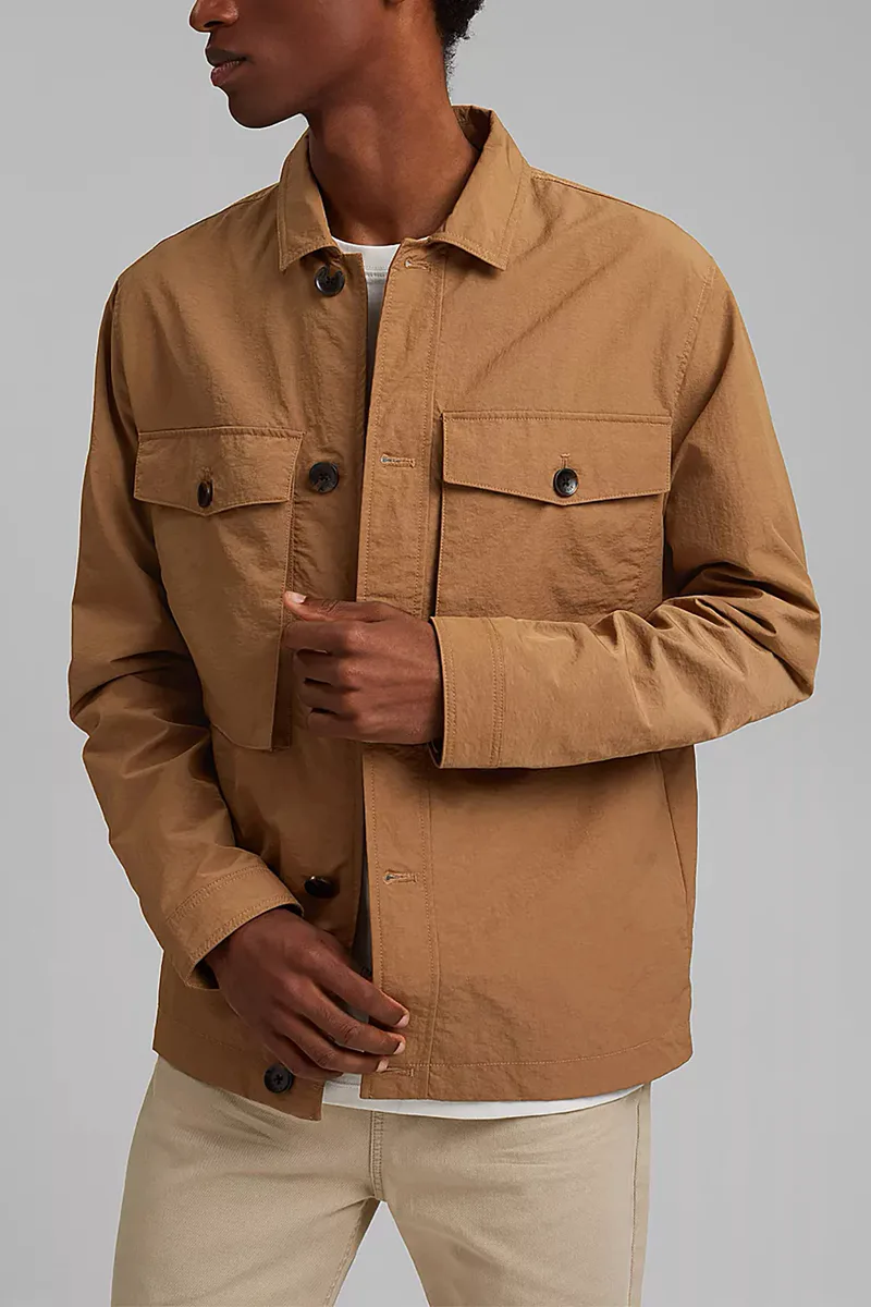 Esprit ανδρικό jacket με flap τσέπες - 041EE2G302 Ταμπά